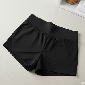 ​Plus Size 20W/22W Ava & Viv Black High Rise Swim Skort Shorts